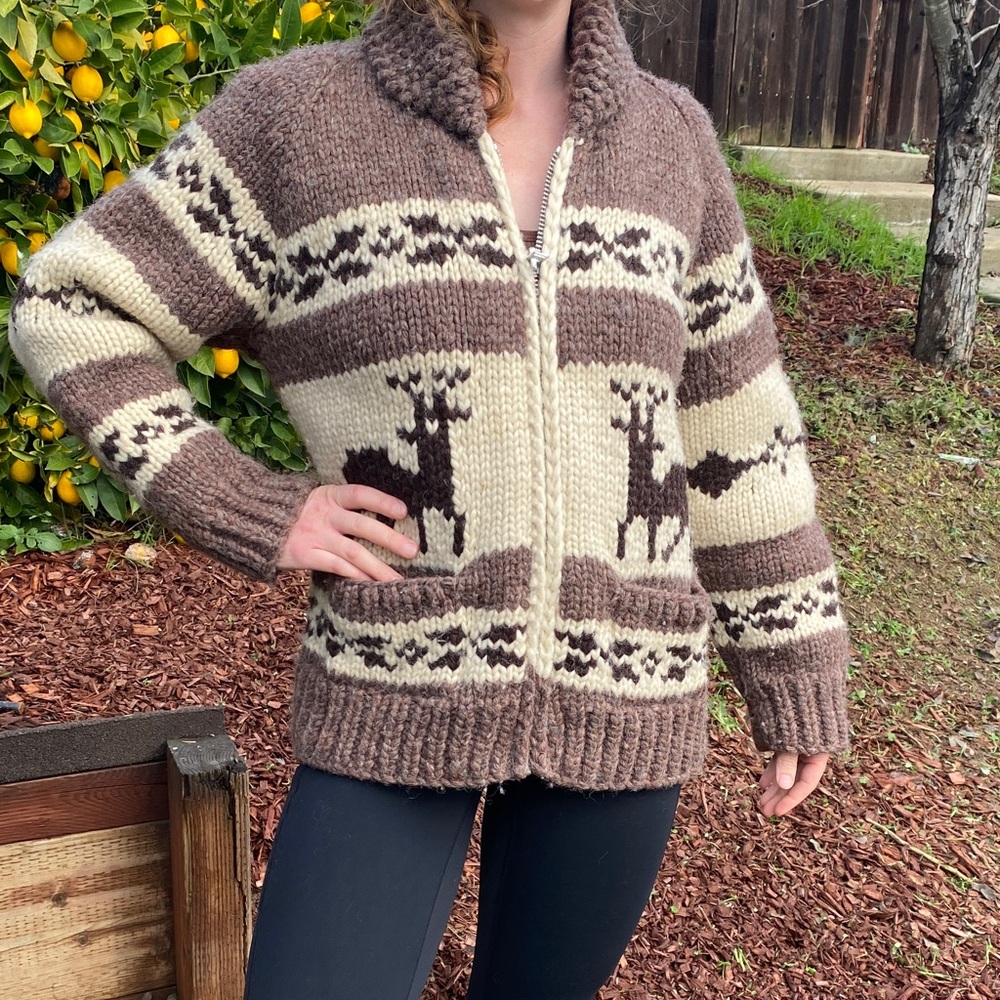 Vintage 1950-1960s Cowichan Zip Sweater